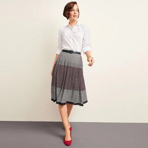 New Talbots Geo Print Pleated Skirt Size 8 Petite